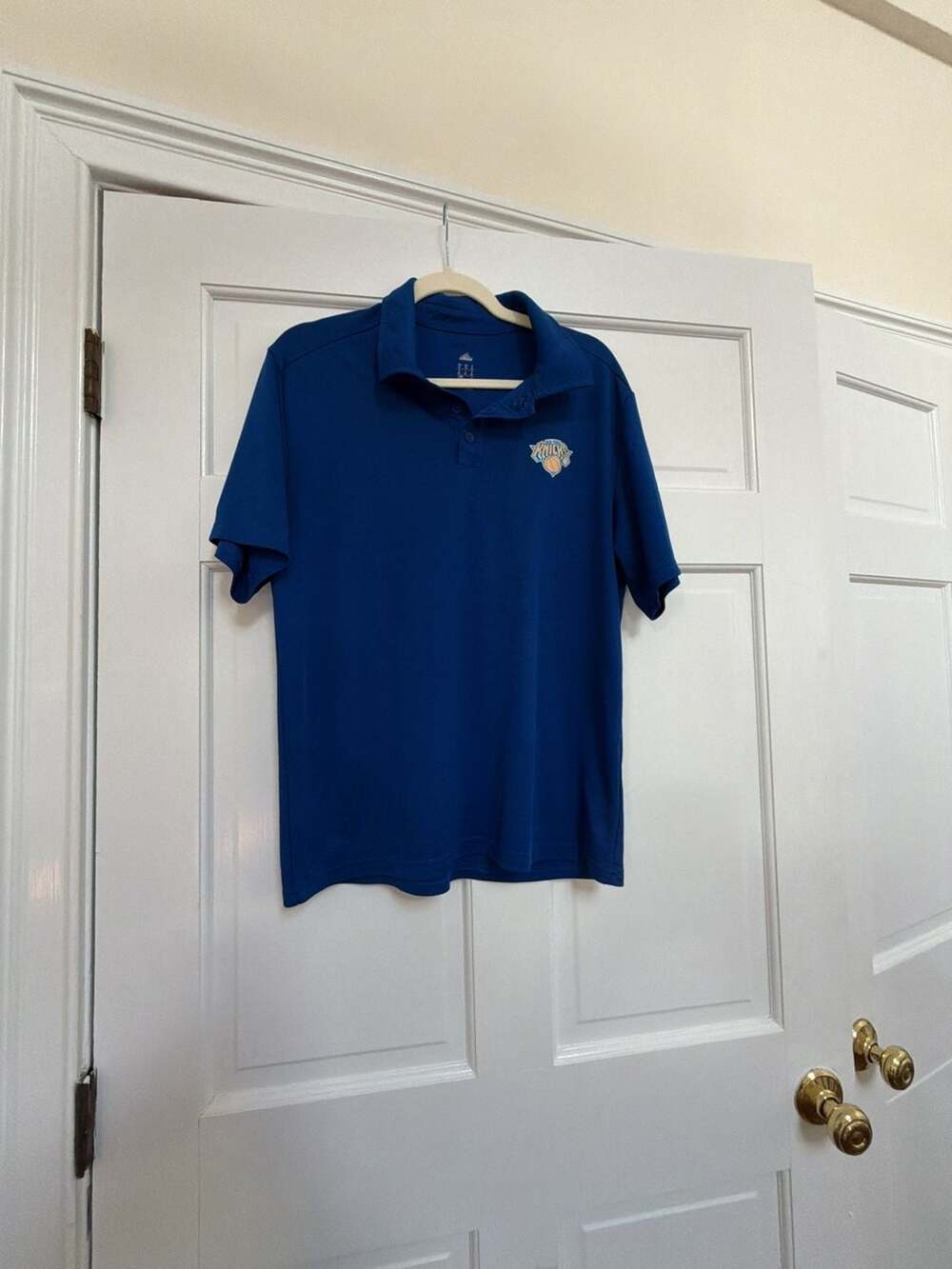 Adidas New York Knicks Blue Polo Shirt Size M